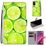 For OPPO A93 5G / A93s 5G / A54 5G / A74 5G Coloured Drawing Cross Texture Horizontal Flip PU Leather Case with Holder & Card Slots & Wallet & Lanyard(Green Lemon)