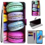 For OPPO A72 5G / A73 5G / A53 5G Coloured Drawing Cross Texture Horizontal Flip PU Leather Case with Holder & Card Slots & Wallet & Lanyard(Colorful Cakes)