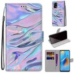 For OPPO F19 / A74 4G Coloured Drawing Cross Texture Horizontal Flip PU Leather Case with Holder & Card Slots & Wallet & Lanyard(Fluorescent Water Texture)