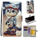 For Huawei P50 Pro Coloured Drawing Cross Texture Horizontal Flip PU Leather Case with Holder & Card Slots & Wallet & Lanyard(Leather Shoes Cat)