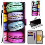 For Huawei P50 Pro Coloured Drawing Cross Texture Horizontal Flip PU Leather Case with Holder & Card Slots & Wallet & Lanyard(Colorful Cakes)
