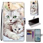 For Nokia G20 / G10 / 6.3 Coloured Drawing Cross Texture Horizontal Flip PU Leather Case with Holder & Card Slots & Wallet & Lanyard(Big Cat Holding Kitten)