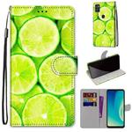 For ZTE Blade A7s 2020 Coloured Drawing Cross Texture Horizontal Flip PU Leather Case with Holder & Card Slots & Wallet & Lanyard(Green Lemon)
