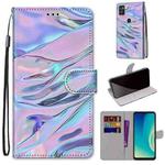 For ZTE Blade A7s 2020 Coloured Drawing Cross Texture Horizontal Flip PU Leather Case with Holder & Card Slots & Wallet & Lanyard(Fluorescent Water Texture)