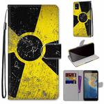 For ZTE Blade A31 Coloured Drawing Cross Texture Horizontal Flip PU Leather Case with Holder & Card Slots & Wallet & Lanyard(Yellow Black Logo)