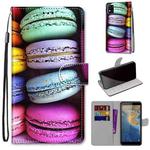 For ZTE Blade A31 Coloured Drawing Cross Texture Horizontal Flip PU Leather Case with Holder & Card Slots & Wallet & Lanyard(Colorful Cakes)