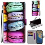 For ZTE Blade A51 Coloured Drawing Cross Texture Horizontal Flip PU Leather Case with Holder & Card Slots & Wallet & Lanyard(Colorful Cakes)