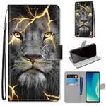 For ZTE Blade A7s 2020 Coloured Drawing Cross Texture Horizontal Flip PU Leather Case with Holder & Card Slots & Wallet & Lanyard(Fission Lion)