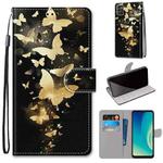 For ZTE Blade A7s 2020 Coloured Drawing Cross Texture Horizontal Flip PU Leather Case with Holder & Card Slots & Wallet & Lanyard(Golden Butterfly Group)