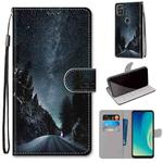 For ZTE Blade A7s 2020 Coloured Drawing Cross Texture Horizontal Flip PU Leather Case with Holder & Card Slots & Wallet & Lanyard(Mountain Road Starry Sky)