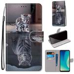 For ZTE Blade A7s 2020 Coloured Drawing Cross Texture Horizontal Flip PU Leather Case with Holder & Card Slots & Wallet & Lanyard(Cat Becomes Tiger)