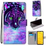 For ZTE Blade A71 Coloured Drawing Cross Texture Horizontal Flip PU Leather Case with Holder & Card Slots & Wallet & Lanyard(Tiger Drinking Water)