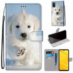 For ZTE Blade A71 Coloured Drawing Cross Texture Horizontal Flip PU Leather Case with Holder & Card Slots & Wallet & Lanyard(Snow Puppy)