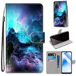 For OPPO A55 5G / A54 4G / A53s 5G / A16 4G Coloured Drawing Cross Texture Horizontal Flip PU Leather Case with Holder & Card Slots & Wallet & Lanyard(Colorful Clouds)