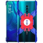 For OPPO Reno 10x zoom Hero Series Anti-fall Wear-resistant Metal Protective Case with Bracket(Blue Red)