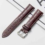 12mm Calf Leather Watch Band(Brown White Lines)
