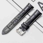 20mm Calf Leather Watch Band(Black White Lines)