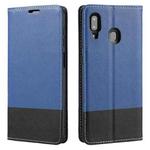 For Samsung Galaxy A30 Cross Texture Magnetic Horizontal Flip Leather Case with Card Slots & Holder & Wallet(Blue)