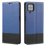 For Samsung Galaxy A42 Cross Texture Magnetic Horizontal Flip Leather Case with Card Slots & Holder & Wallet(Blue)