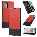 For Samsung Galaxy A71 Cross Texture Magnetic Horizontal Flip Leather Case with Card Slots & Holder & Wallet(Red)