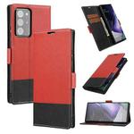 For Samsung Galaxy Note20 Ultra Cross Texture Magnetic Horizontal Flip Leather Case with Card Slots & Holder & Wallet(Red)