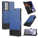 For Samsung Galaxy Note20 Ultra Cross Texture Magnetic Horizontal Flip Leather Case with Card Slots & Holder & Wallet(Blue)