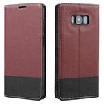 For Samsung Galaxy S8 Cross Texture Magnetic Horizontal Flip Leather Case with Card Slots & Holder & Wallet(Wine Red)
