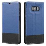 For Samsung Galaxy S8+ Cross Texture Magnetic Horizontal Flip Leather Case with Card Slots & Holder & Wallet(Blue)