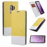 For Samsung Galaxy S9 Cross Texture Magnetic Horizontal Flip Leather Case with Card Slots & Holder & Wallet(Yellow)