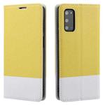 For Samsung Galaxy S20 Cross Texture Magnetic Horizontal Flip Leather Case with Card Slots & Holder & Wallet(Yellow)