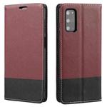 For Samsung Galaxy S20 Cross Texture Magnetic Horizontal Flip Leather Case with Card Slots & Holder & Wallet(Wine Red)