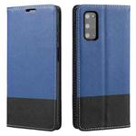 For Samsung Galaxy S20 Cross Texture Magnetic Horizontal Flip Leather Case with Card Slots & Holder & Wallet(Blue)