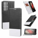 For Samsung Galaxy S21 Ultra 5G Cross Texture Magnetic Horizontal Flip Leather Case with Card Slots & Holder & Wallet(Black)