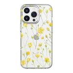Mutural HUAJIANJI Series PC + TPU Floral Design Shockproof Case For iPhone 13 Pro Max(Yellow Flower)