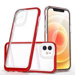 For iPhone 12 Bright Series Clear Acrylic + PC+TPU Shockproof Case(Red)