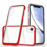 For iPhone XR Bright Series Clear Acrylic + PC+TPU Shockproof Case(Red)