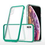 For iPhone XS Max Bright Series Clear Acrylic + PC+TPU Shockproof Case(Dark Green)