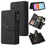 Skin Feel PU + TPU Horizontal Flip Leather Case with Holder & 15 Cards Slot & Wallet & Zipper Pocket & Lanyard For iPhone 11(Black)