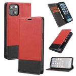 For iPhone 13 mini Cross Texture Magnetic Horizontal Flip Leather Case with Card Slots & Holder & Wallet (Red)