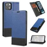 For iPhone 13 mini Cross Texture Magnetic Horizontal Flip Leather Case with Card Slots & Holder & Wallet (Blue)