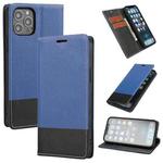 For iPhone 13 Pro Cross Texture Magnetic Horizontal Flip Leather Case with Card Slots & Holder & Wallet (Blue)