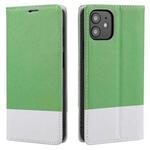 For iPhone 12 / 12 Pro Cross Texture Magnetic Horizontal Flip Leather Case with Card Slots & Holder & Wallet(Green)