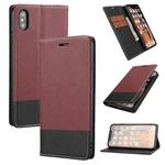 For iPhone X / XS Cross Texture Magnetic Horizontal Flip Leather Case with Card Slots & Holder & Wallet(Wine Red)