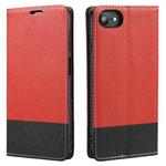For iPhone SE 2022 / SE 2020 / 8 / 7 Cross Texture Magnetic Horizontal Flip Leather Case with Card Slots & Holder & Wallet(Red)