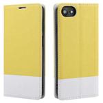 For iPhone SE 2022 / SE 2020 / 8 / 7 Cross Texture Magnetic Horizontal Flip Leather Case with Card Slots & Holder & Wallet(Yellow)