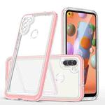 For Samsung Galaxy A11 Bright Series Clear Acrylic + PC+TPU Shockproof Case(Pink)