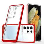 For Samsung Galaxy S21 Ultra 5G Bright Series Clear Acrylic + PC+TPU Shockproof Case(Red)