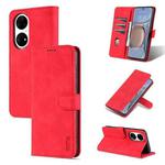 For Huawei P50 AZNS Skin Feel Calf Texture Horizontal Flip Leather Case with Card Slots & Holder & Wallet(Red)