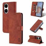 For Huawei P50 AZNS Skin Feel Calf Texture Horizontal Flip Leather Case with Card Slots & Holder & Wallet(Brown)