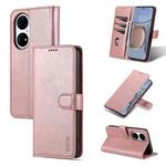 For Huawei P50 Pro AZNS Skin Feel Calf Texture Horizontal Flip Leather Case with Card Slots & Holder & Wallet(Rose Gold)